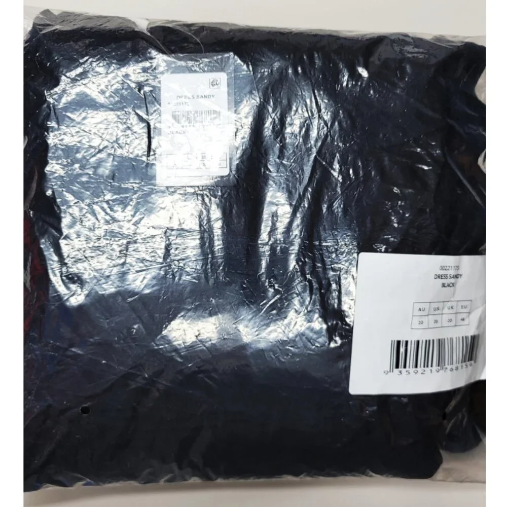 NWT Avenue Black Cold Shoulder Overlay Tie Waist Midi Dress 20